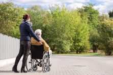 Disabled senior in the park